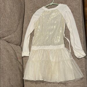 Sparkling White Long Sleeve Dress